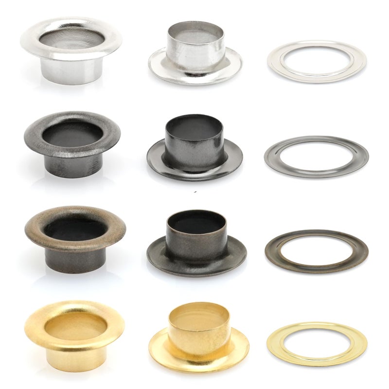 CRAFTMEMORE 3/16" (5MM) Hole Size 100 Sets Silver Metal Grommets Eyelets with Washers for Bead Cores, Clothes, Leather, Canvas (Silver) - Image 5
